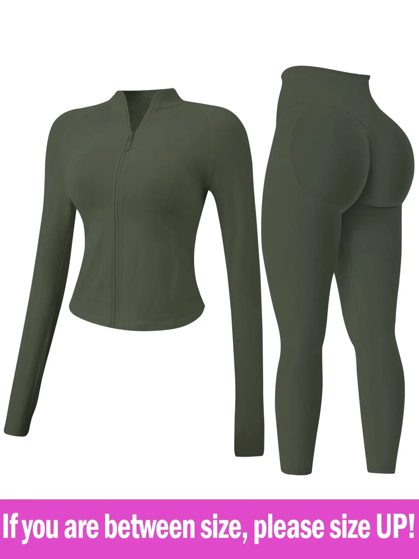Women'S 2-Piece Tracksuit Set, Seamless Stand-Collar Zipper Windproof Slim Warm Long Sleeve Top & Tight Hip Lifting Pants, Quick Dry Stretchy Breathable with Thumb Holes, Sweatsuit Set, Sweatsuit Outfits