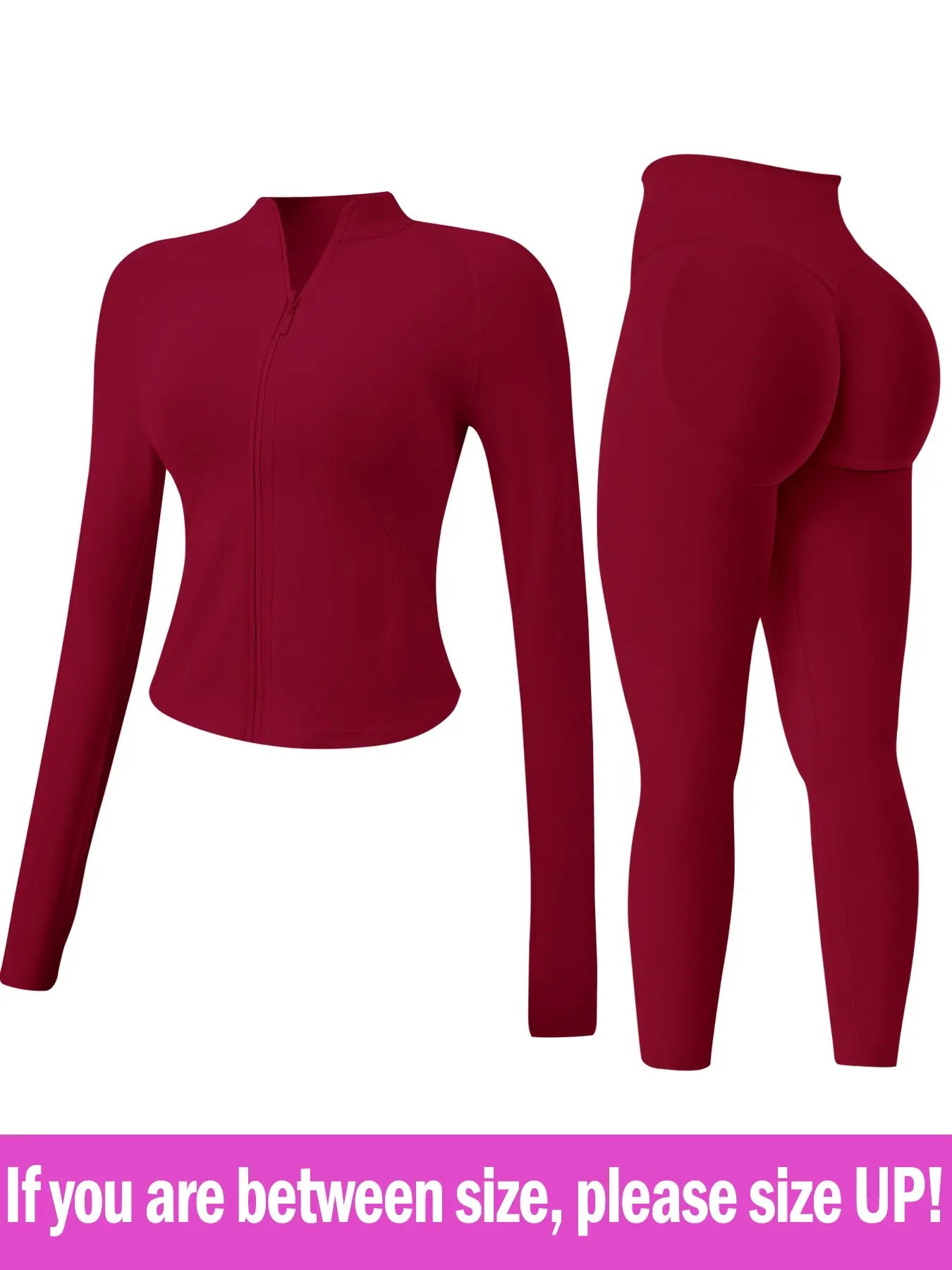 Women'S 2-Piece Tracksuit Set, Seamless Stand-Collar Zipper Windproof Slim Warm Long Sleeve Top & Tight Hip Lifting Pants, Quick Dry Stretchy Breathable with Thumb Holes, Sweatsuit Set, Sweatsuit Outfits