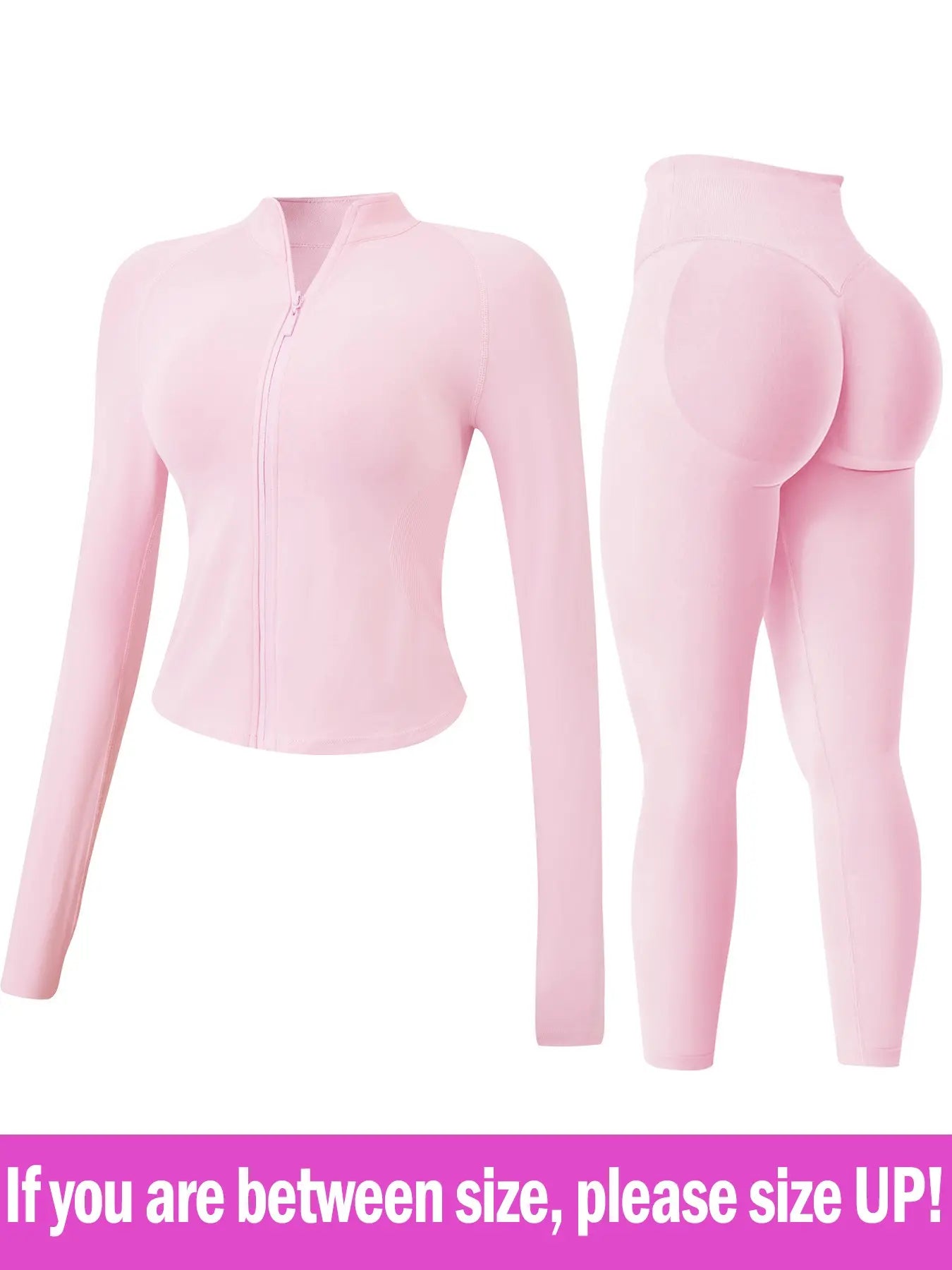 Women'S 2-Piece Tracksuit Set, Seamless Stand-Collar Zipper Windproof Slim Warm Long Sleeve Top & Tight Hip Lifting Pants, Quick Dry Stretchy Breathable with Thumb Holes, Sweatsuit Set, Sweatsuit Outfits
